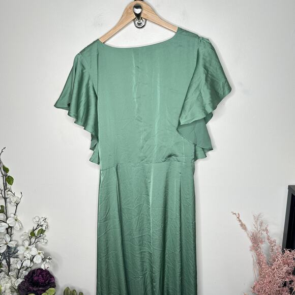MODCLOTH x HUTCH Satin Wrap Dress Basil Green Sz 1X {OO30} - Picture 4 of 7